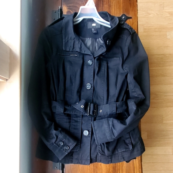 H&M Trench Jacket , Black, Size 8 - Picture 4 of 6